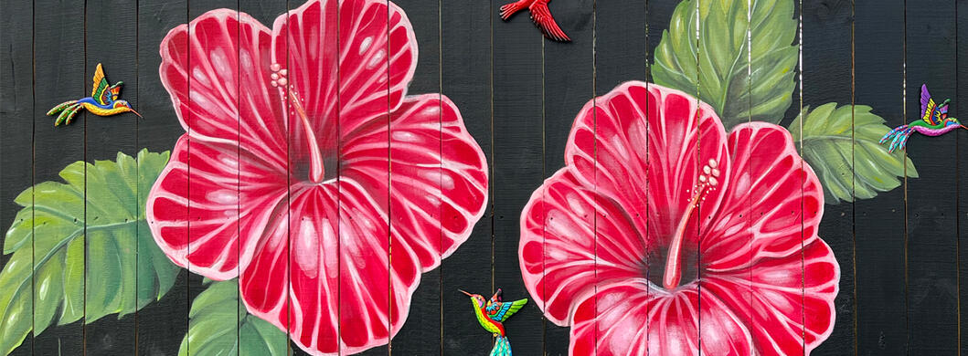 Tropical Fence Mural - Colorworks Ink LLC -Edgewater, FL