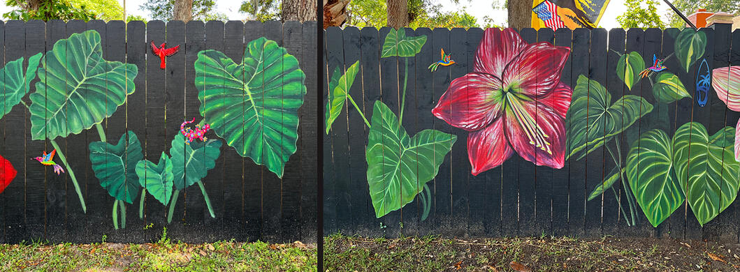 Tropical Fence Mural - Colorworks Ink LLC -Edgewater, FL
