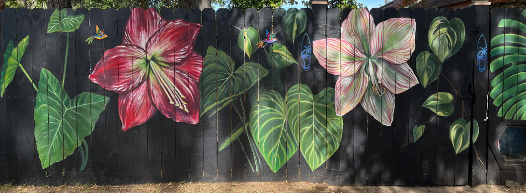 Tropical Fence Mural - Colorworks Ink LLC -Edgewater, FL