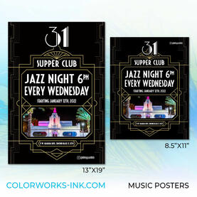 More Music Poster Examples 13"x19" & 8.5"x11" (letter / flyer)