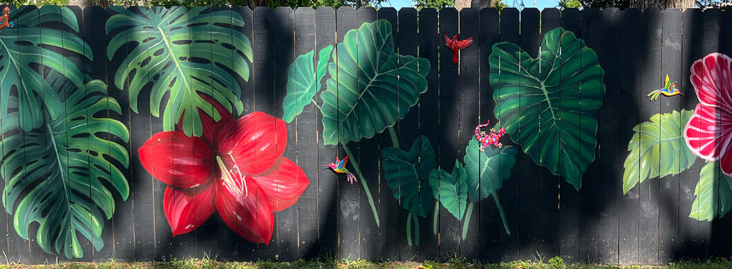 Tropical Fence Mural - Colorworks Ink LLC -Edgewater, FL